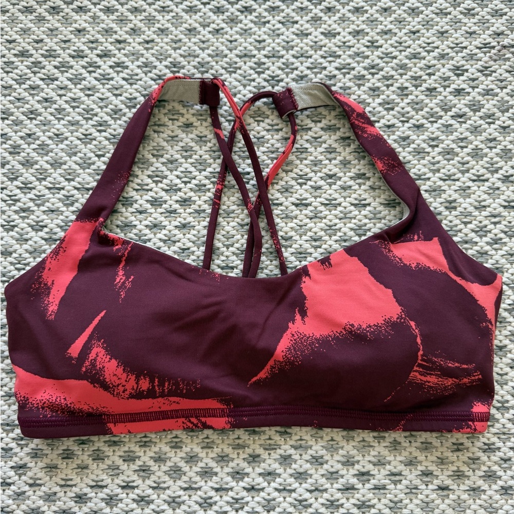 Lululemon Athletica • Free to Be Strappy FPPD Burgundy Bra • Sz 4